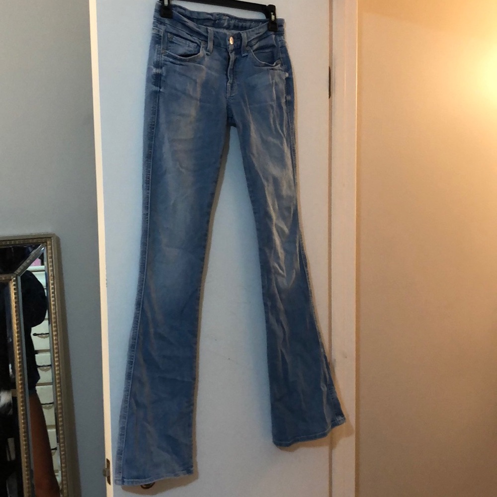 Light wash 7’s for all mankind flare jeans